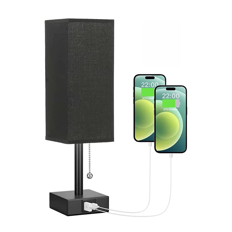 Moderne Rechteckige Nachttischlampe mit USB-Ladefunktion