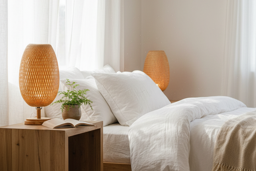 Geflochtene Bambuslampe