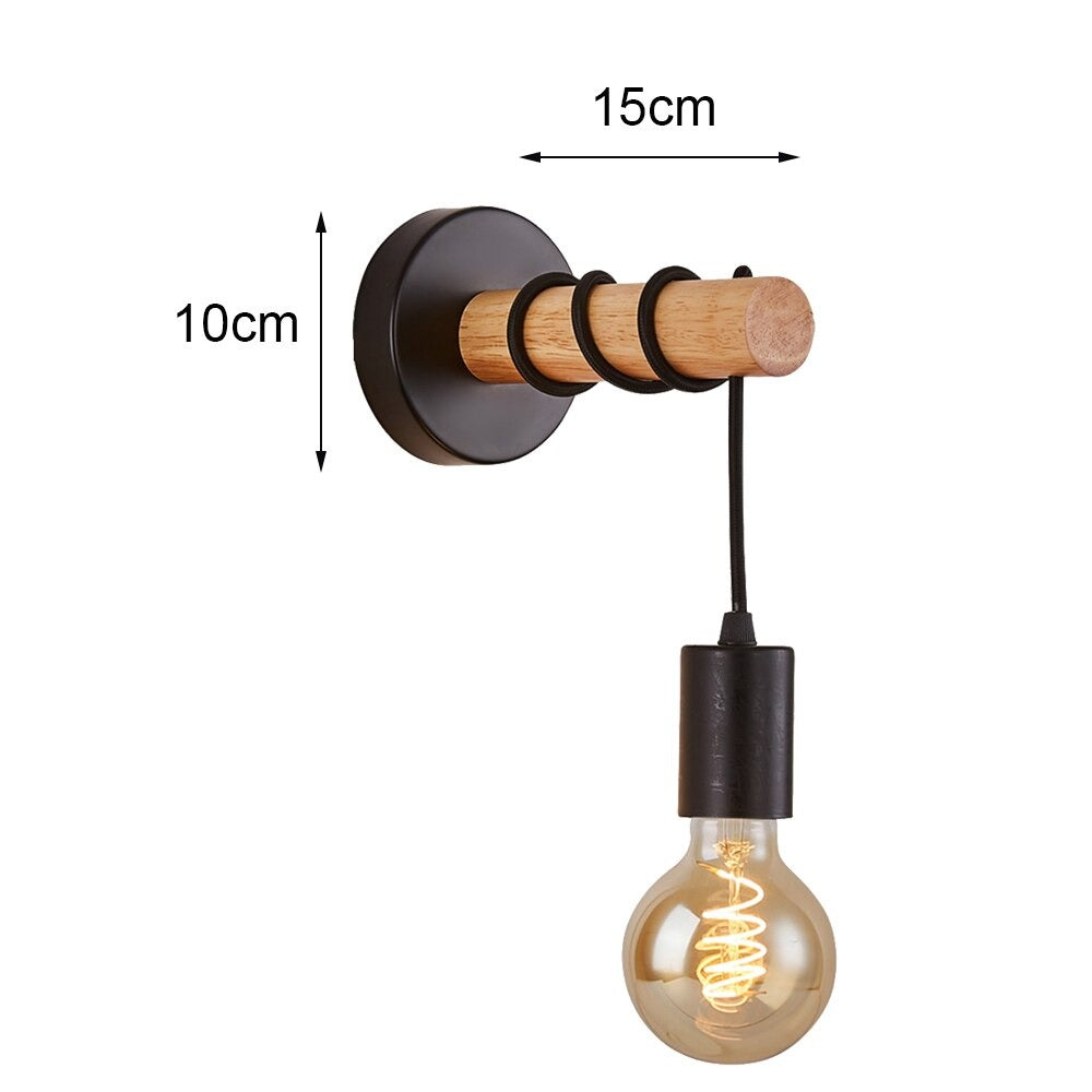 Industrielle Nachttisch-Wandleuchte in Schwarz