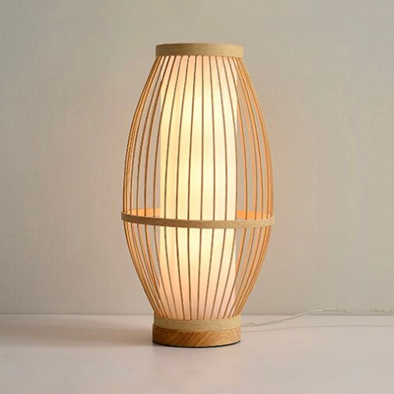Bambus Laterne Tischlampe
