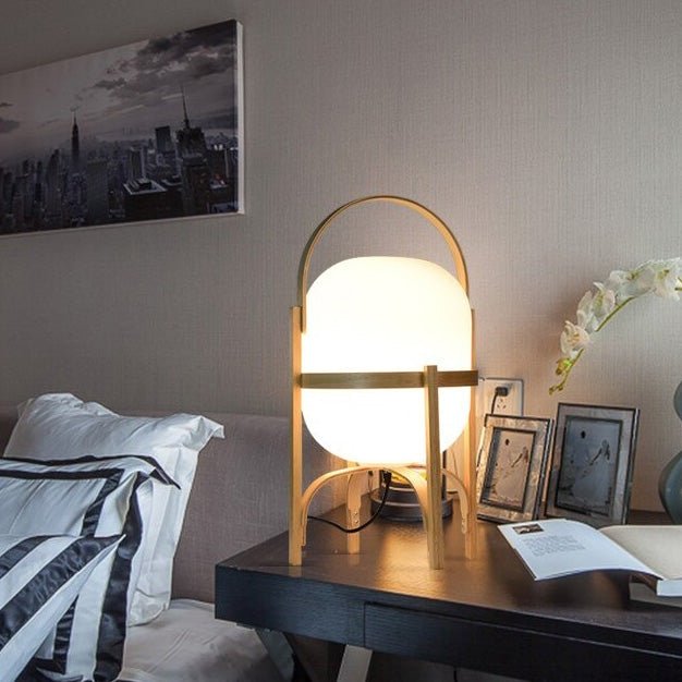 Japanische Holz-Tischlampe