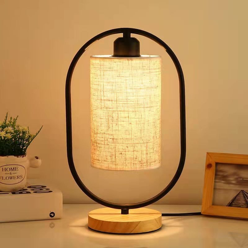 Industrie-Stil Holz Tischlampe