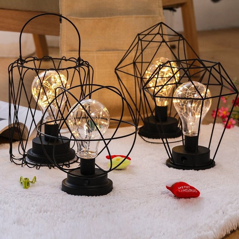Industrielle Tischlampe mit Batteriebetrieb