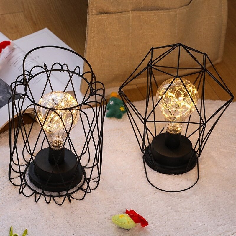 Industrielle Tischlampe mit Batteriebetrieb