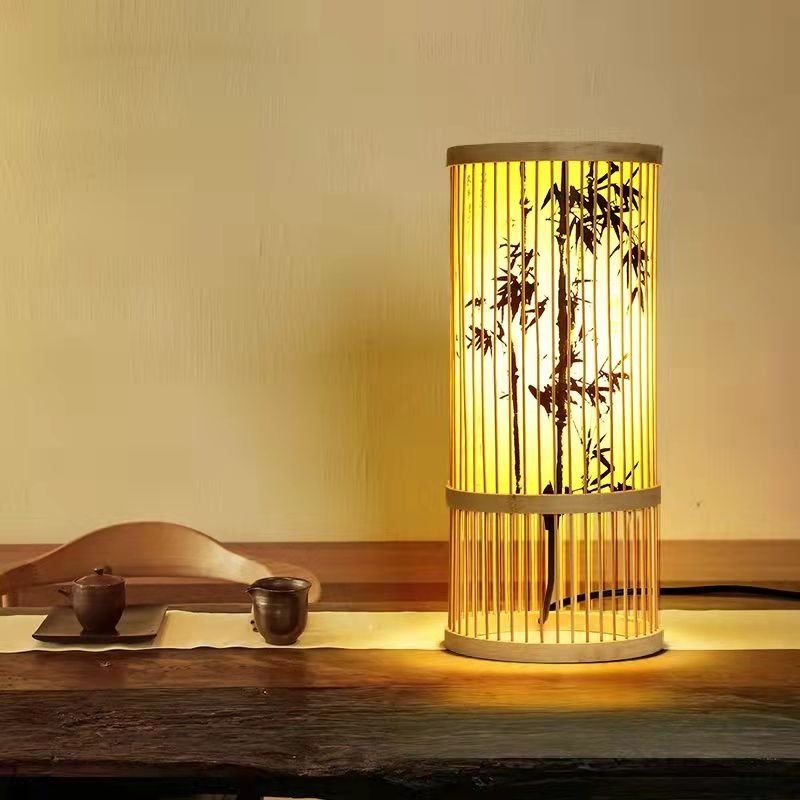 Japanische Bambus Zen Tischlampe