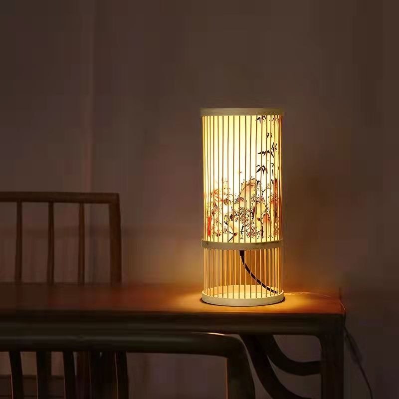 Japanische Bambus Zen Tischlampe