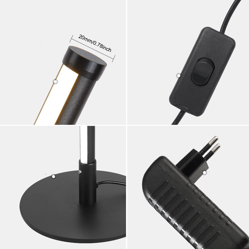 Schwarze LED-Tischlampe