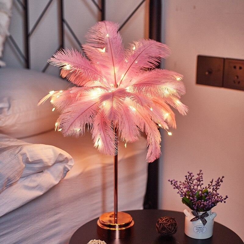 LED-Feder-Tischlampe