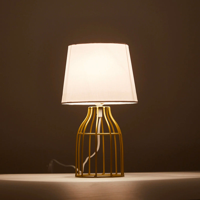 Tischlampe Retro Metall Gold/Weiß