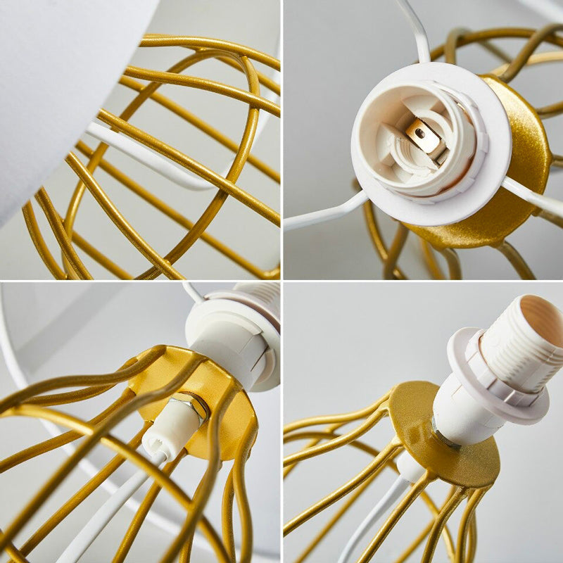 Tischlampe Retro Metall Gold/Weiß