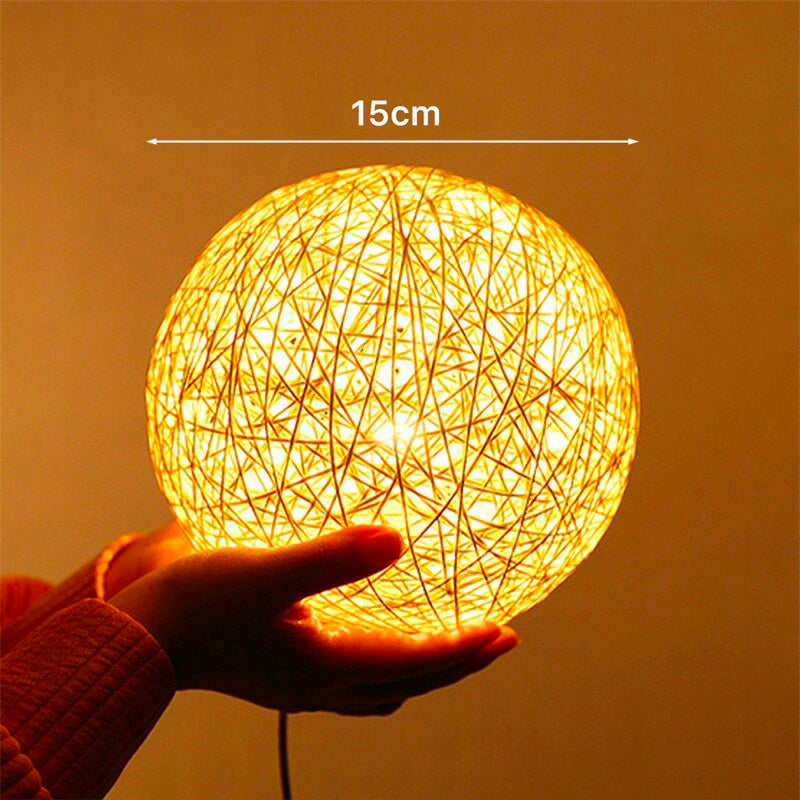 Tischlampe Rattan Mond