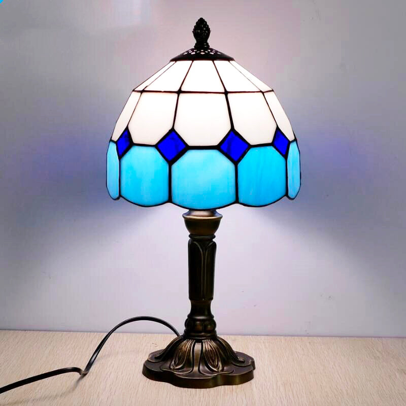 Tischlampe Vintage Tiffany Blau