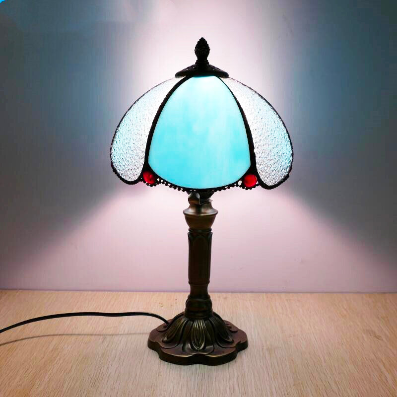 Tischlampe Vintage Tiffany Blau
