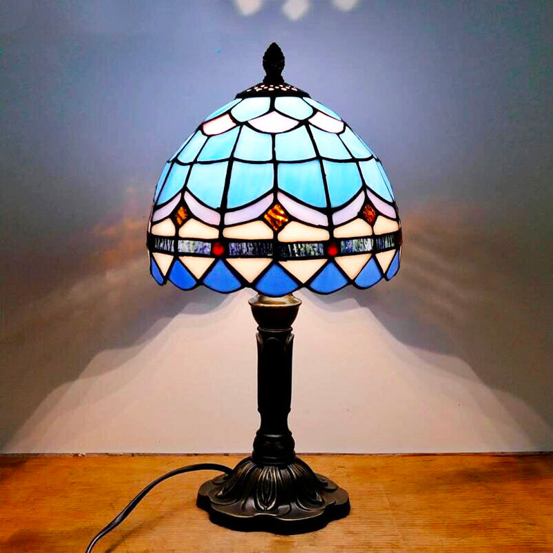 Tischlampe Vintage Tiffany Blau