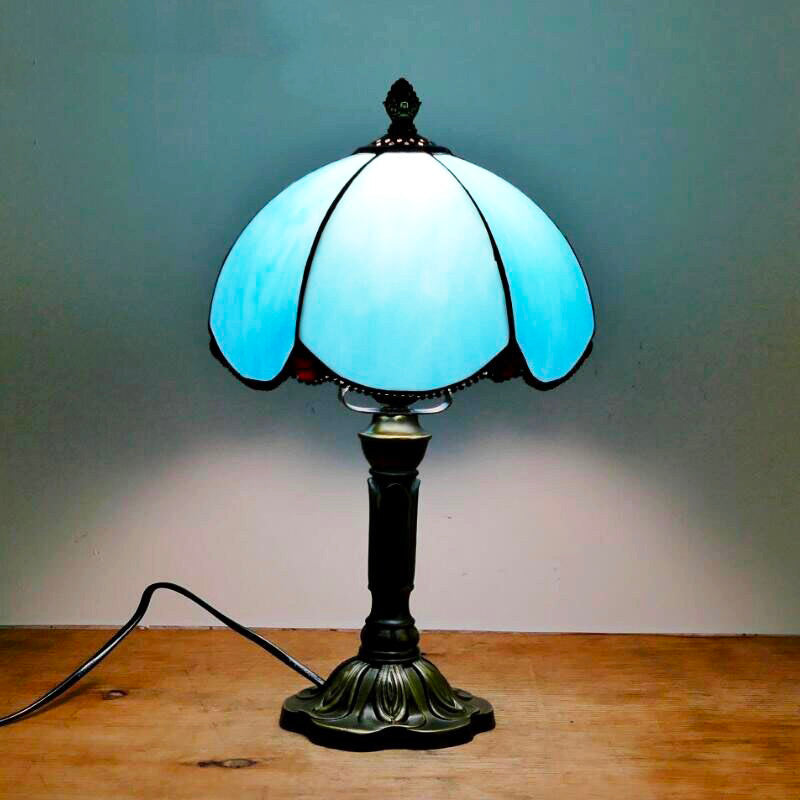 Tischlampe Vintage Tiffany Blau