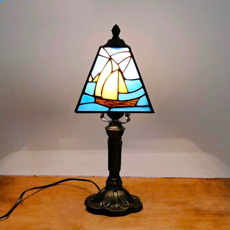 Tischlampe Vintage Tiffany Blau