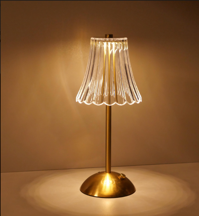 Art-Déco Nachttischlampe aus Messing