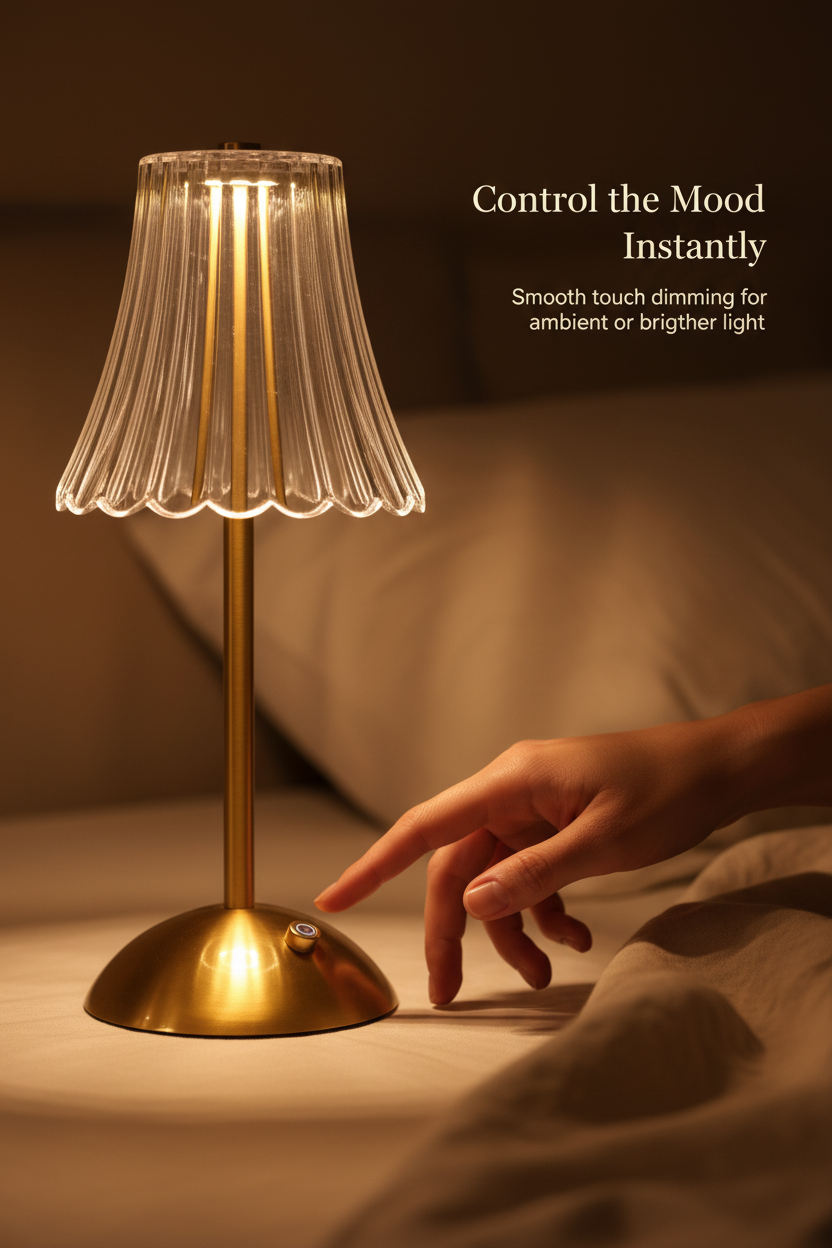 Art-Déco Nachttischlampe aus Messing