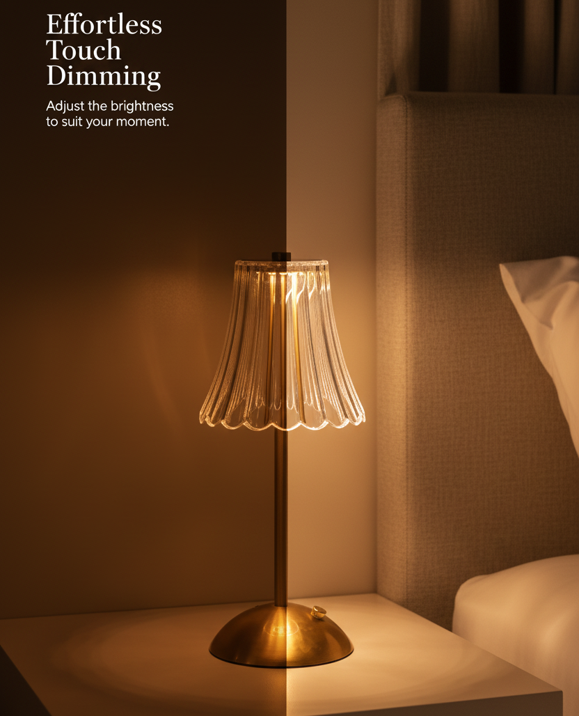 Art-Déco Nachttischlampe aus Messing