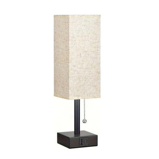 Moderne Rechteckige Nachttischlampe mit USB-Ladefunktion
