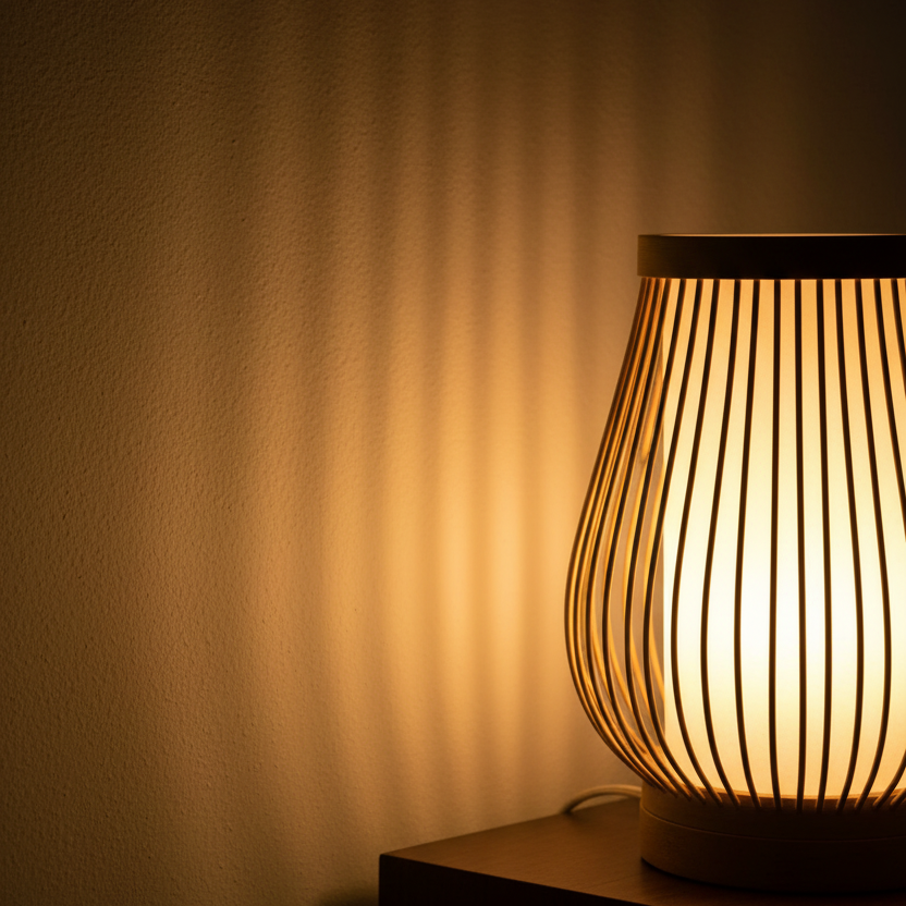 Bambus-Laternenlampe – Tischlampe DE