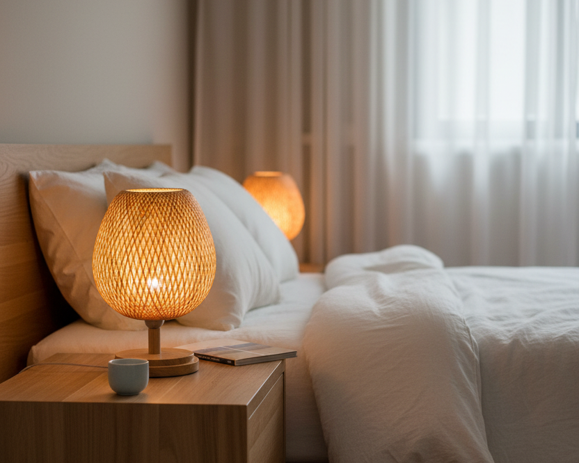 Geflochtene Bambuslampe