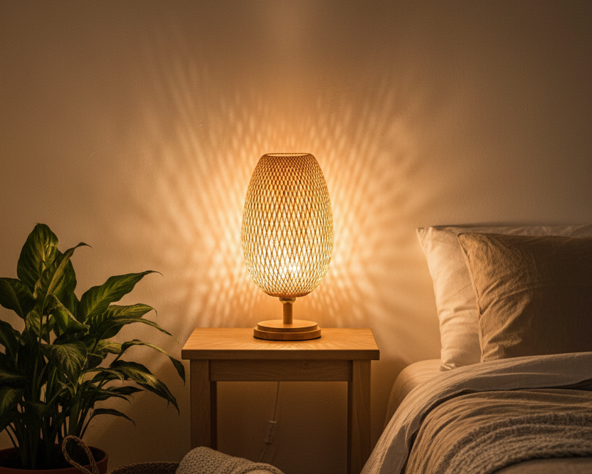 Geflochtene Bambuslampe