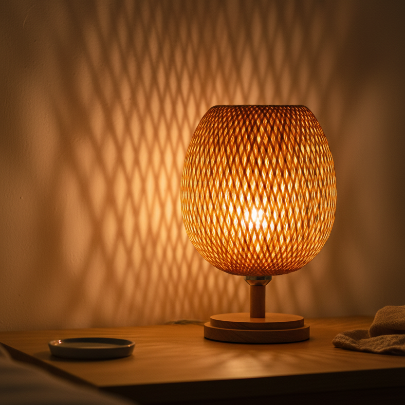 Geflochtene Bambuslampe