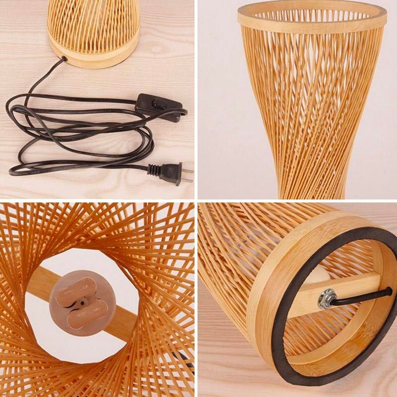 Gestrickte Bambus-Tischlampe