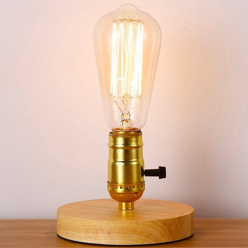 Edison-Tischlampe aus Holz