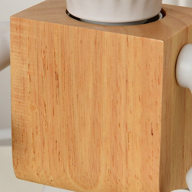 Holz humanoid Tischlampe