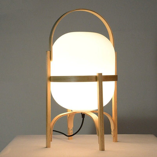 Japanische Holz-Tischlampe