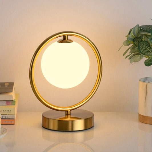 Tischlampe Kugel Metall Gold