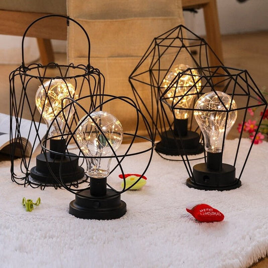Industrielle Tischlampe mit Batteriebetrieb