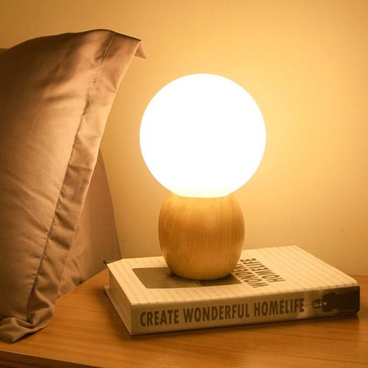 Holzkugel LED-Tischlampe