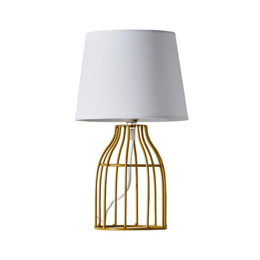Tischlampe Retro Metall Gold/Weiß