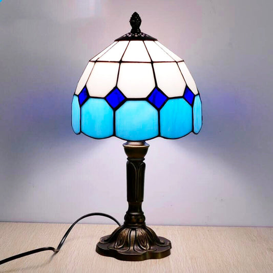Tischlampe Vintage Tiffany Blau